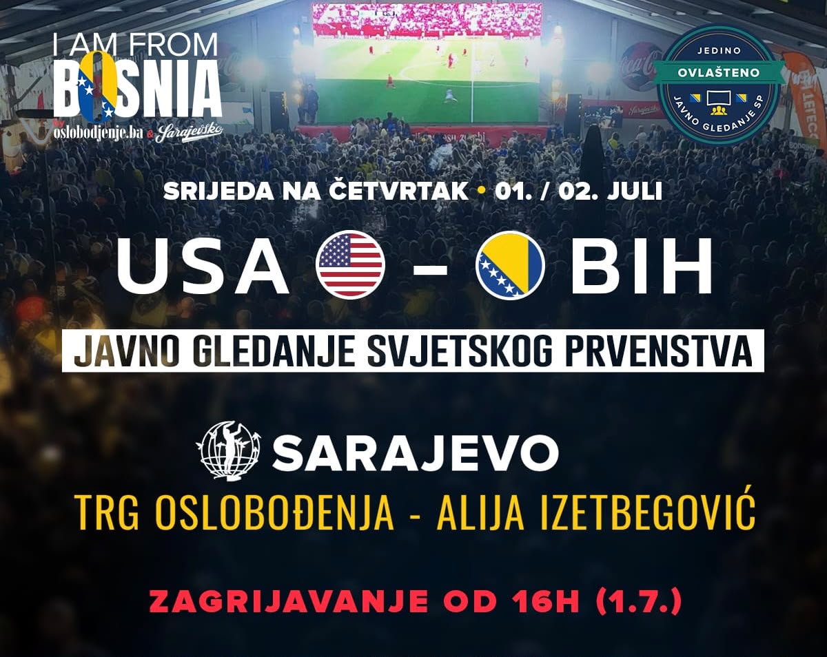 Historijska noć za BiH: Evo gdje možete zajedno pratiti utakmicu protiv SAD-a!